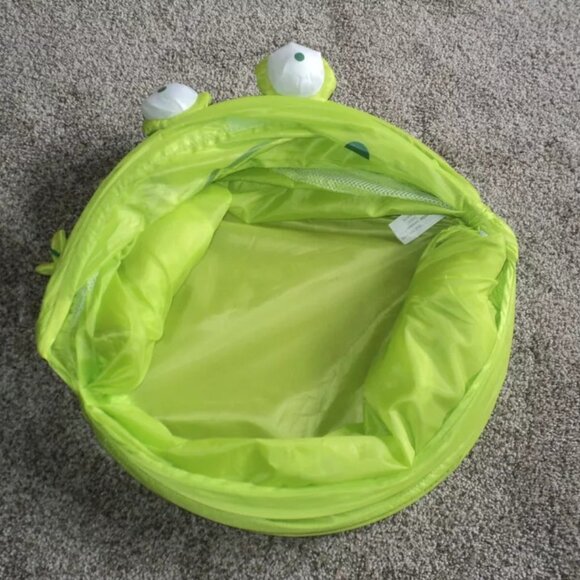 Frog Hamper Child's Green Pop-Up Storage Laundry Toys Clothing Foldable Animal - Picture 7 of 10